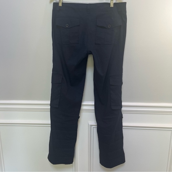 Theory Potter TS Navy Linen Cargo Pants Sz 8 - Picture 2 of 11